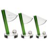 Picture of Xxx Clear|Green Glass Golf Flag And Ball Award - 6.25in