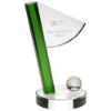 Picture of Xxx Clear|Green Glass Golf Flag And Ball Award - 6.25in