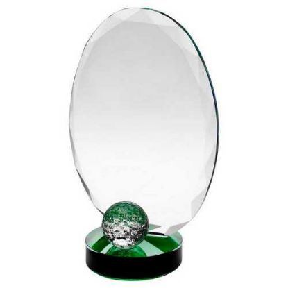 Picture of Clear Glass Oval And Golf Ball With Green Highlights (10mm Thick)