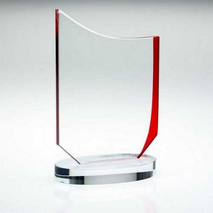 Picture of Clear~red Glass Plaque (10mm Thick)