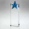 Picture of Clear Glass Wedge With Blue Glass Star - 9in