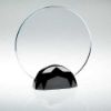 Picture of Clear Glass Round Plaque (10mm Thick) In Gun Metal Base - 7.25in