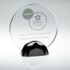 Picture of Clear Glass Round Plaque (10mm Thick) In Gun Metal Base - 7.25in