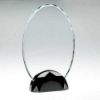 Picture of Clear Glass Oval Plaque (10mm Thick) In Gun Metal Base - 8.75in