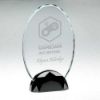 Picture of Clear Glass Oval Plaque (10mm Thick) In Gun Metal Base - 8.75in