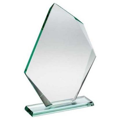 Picture of Jade Glass Offset Diamond Plaque (10mm Thick) - 7.75in