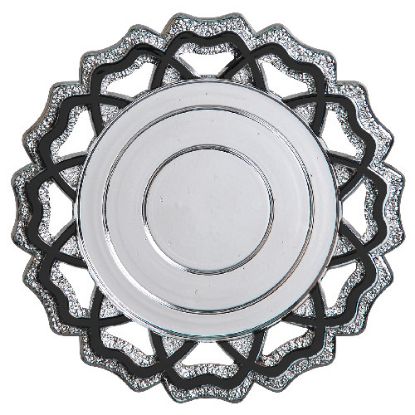 Picture of Silver~black Plastic Petal Trim (2in Cen)