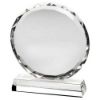 Picture of Clear Glass Circle With Faceted Edge On Base  (25mm Thick) - 10in