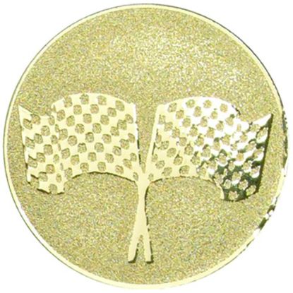 Picture of Metal Crossed Flags Centre 50mm Gold