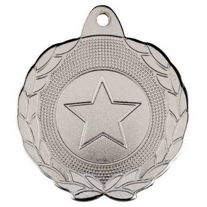 Picture of Laurel Wreath Edged Medal (1in Centre) Silver