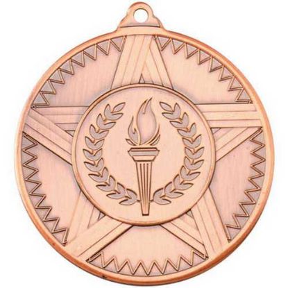 Picture of Striped Star Medal (1in Centre) Bronze