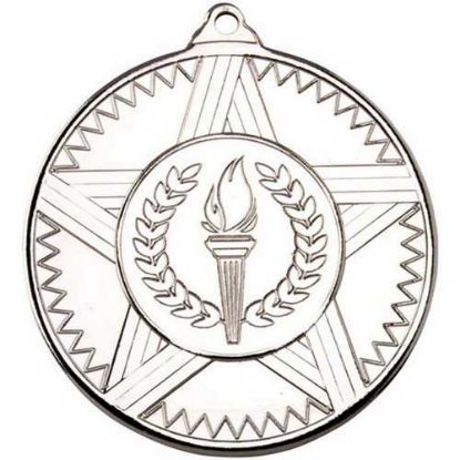 Picture of Striped Star Medal (1in Centre) Silver