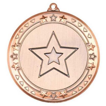 Picture of Tri Star Medal (2in Centre) Bronze