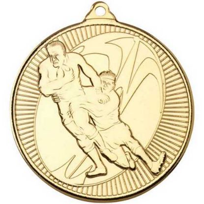 Picture of Rugby Multi Line Medal Gold
