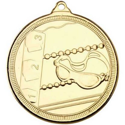 Picture of Swimming Multi Line Medal Gold