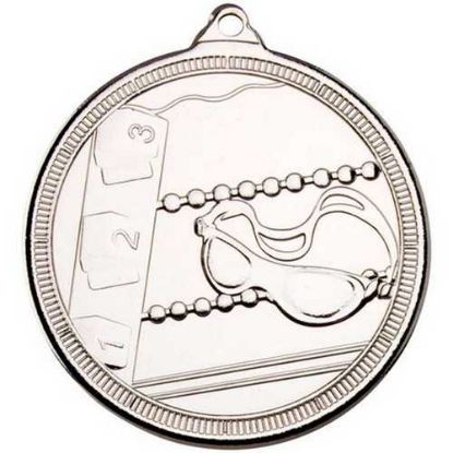 Picture of Swimming Multi Line Medal Silver