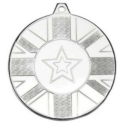 Picture of Union Flag Medal (1in Centre) Silver