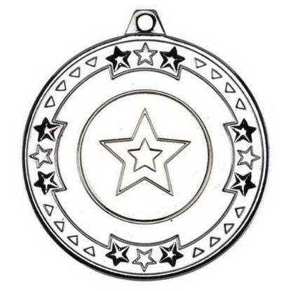 Picture of Tri Star Medal (1in Centre) Silver