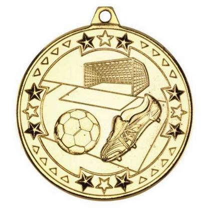 Picture of Football Tri Star Medal Gold