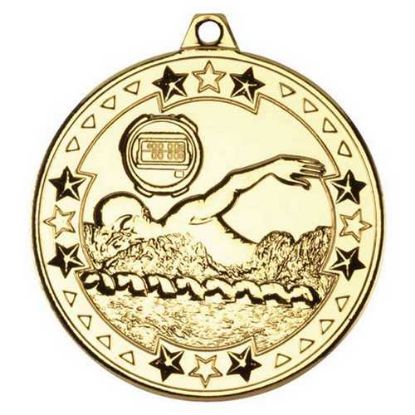 Picture of Swimming Tri Star Medal Gold