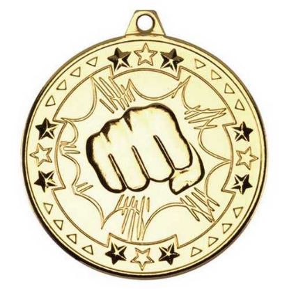 Picture of Martial Arts Tri Star Medal Gold