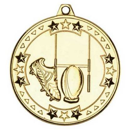 Picture of Rugby Tri Star Medal Gold