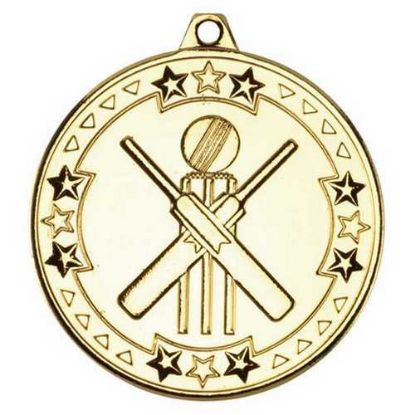 Picture of Cricket Tri Star Medal Gold