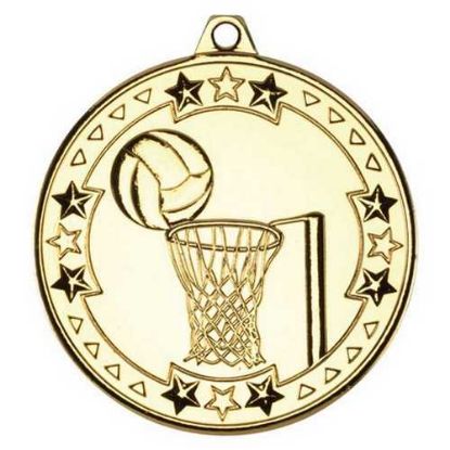 Picture of Netball Tri Star Medal Gold