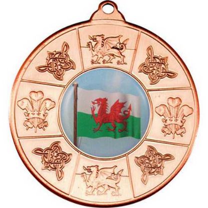 Picture of Wales Medal (1in Centre) Bronze