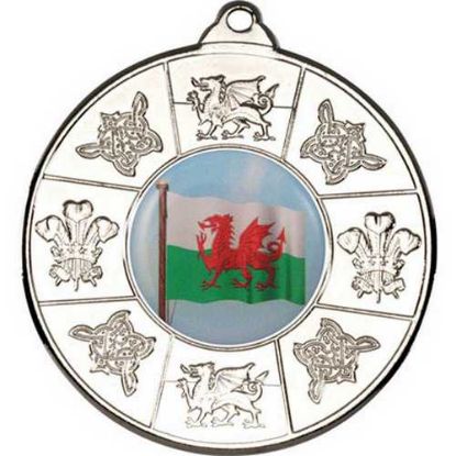 Picture of Wales Medal (1in Centre) Silver