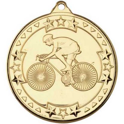 Picture of Cycling Tri Star Medal Gold