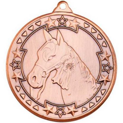 Picture of Horse Tri Star Medal Bronze