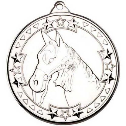 Picture of Horse Tri Star Medal Silver