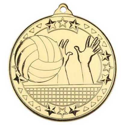 Picture of Volleyball Tri Star Medal Gold