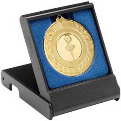 Picture of Black Medal Box Small (40~50mm Recess Blue Insert)