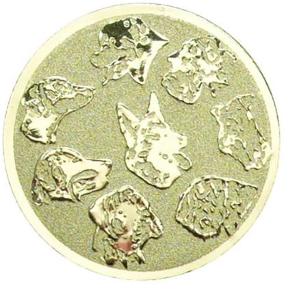 Picture of Metal Dogs Head Centre 25mm Gold