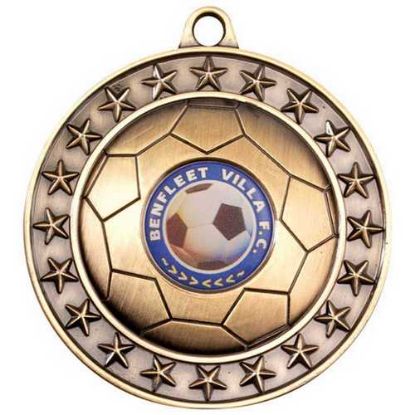 Picture of Football Medal Large (1in Centre) Antique Gold