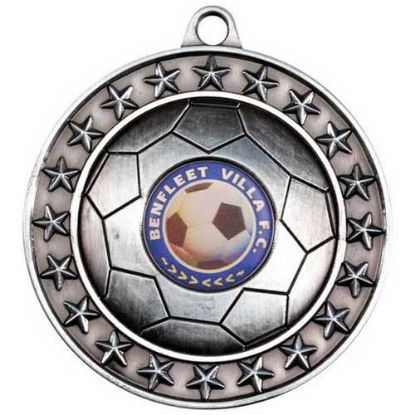 Picture of Football Medal Large (1in Centre) Antique Silver