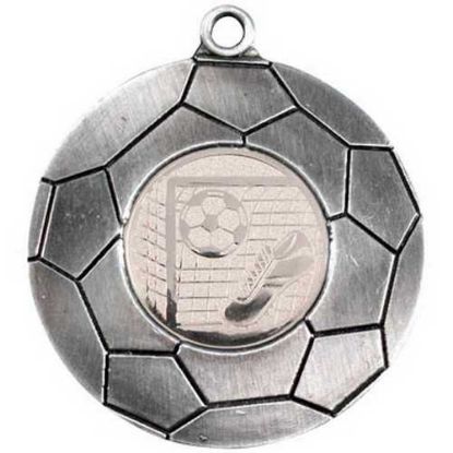 Picture of Domed Football Medal (1in Centre) Antique Silver