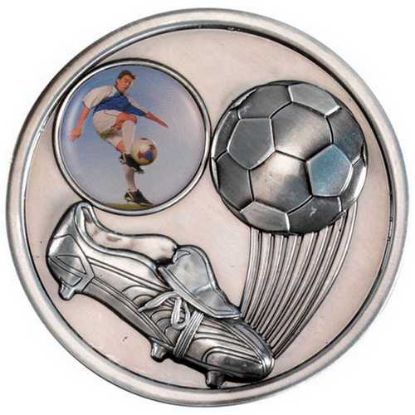 Picture of Football And Boot Medallion (1in Centre) Antique Silver