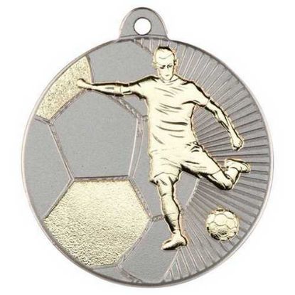 Picture of Football Two Colour Medal Matt Silver~gold
