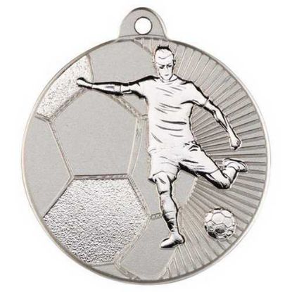 Picture of Football Two Colour Medal Matt Silver~silver