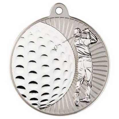 Picture of Golf Two Colour Medal Matt Silver~silver