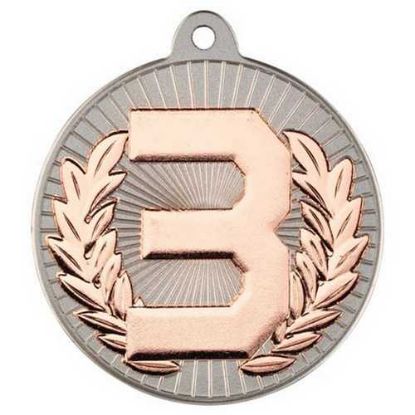 Picture of Two Colour Medal 3rd Matt Silver~bronze