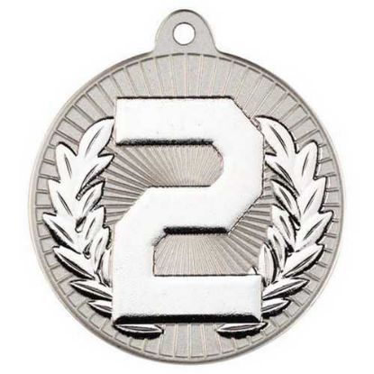Picture of Two Colour Medal 2nd Matt Silver~silver