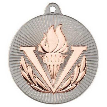 Picture of Victory Torch Two Colour Medal Matt Silver~bronze