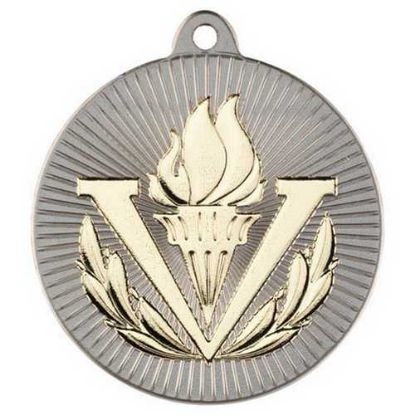 Picture of Victory Torch Two Colour Medal Matt Silver~gold