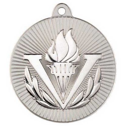 Picture of Victory Torch Two Colour Medal Matt Silver~silver