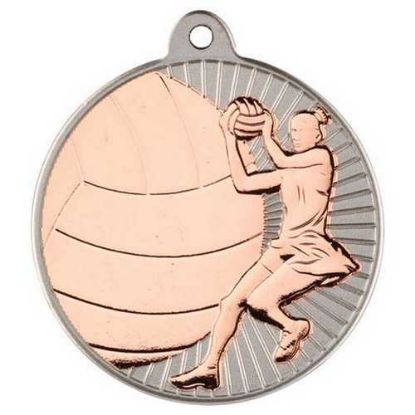 Picture of Netball Two Colour Medal Matt Silver~bronze
