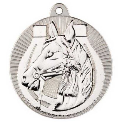Picture of Horse Two Colour Medal Matt Silver~silver